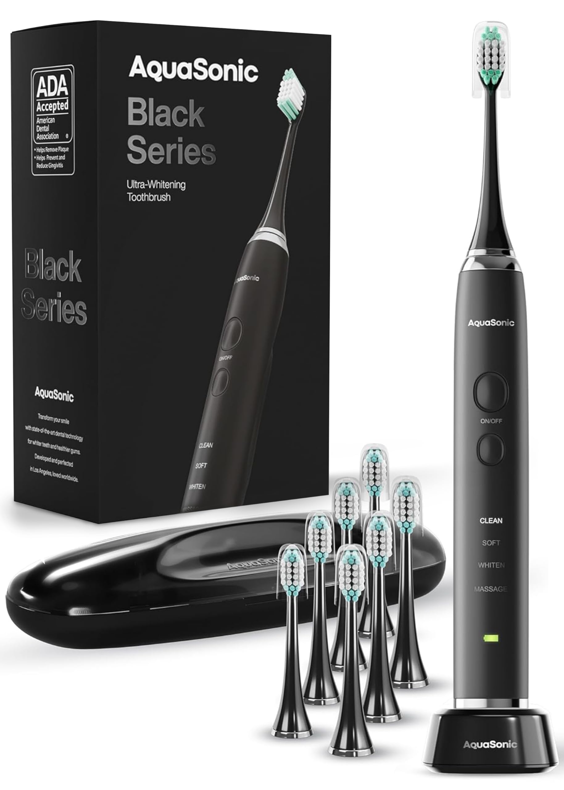 Aquasonic Black Series Ultra Whitening Toothbrush – ADA Accepted Electric Toothb