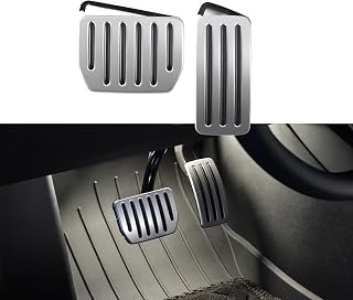 TPARTS Aluminum Pedal Covers for Tesla Model Y Juniper/Model 3 Highland | Self-Flip Lock Design, Performance Accelerator Brake Pedal Sets, Model 3/Y Interior Accessories Foot Pedal Pad Replacement