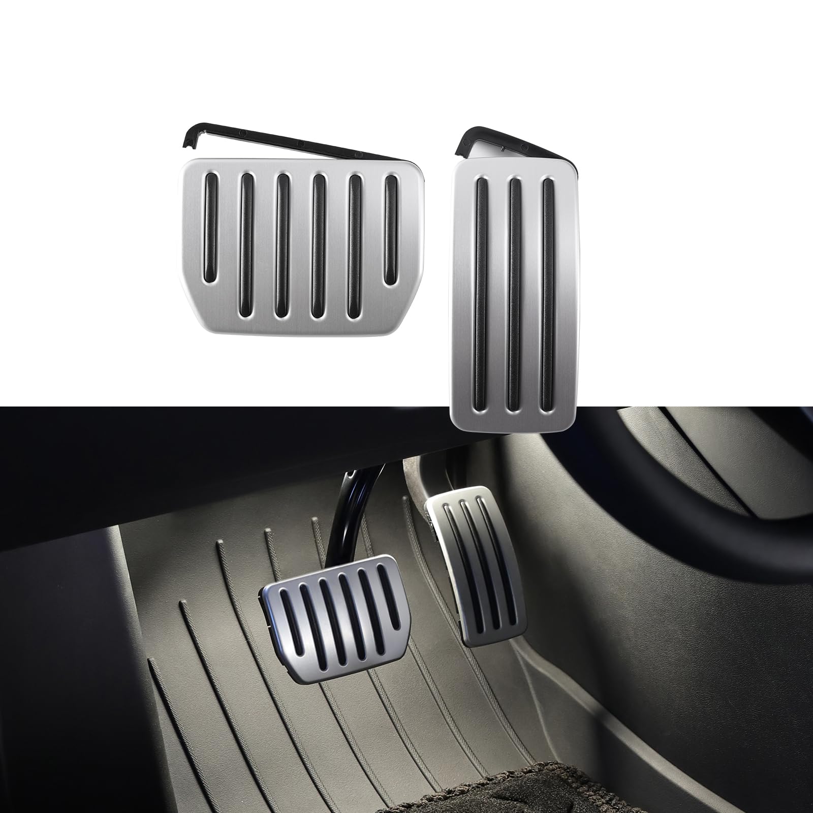 TPARTS Aluminum Pedal Covers for Tesla Model Y Juniper/Model 3 Highland | Self-F