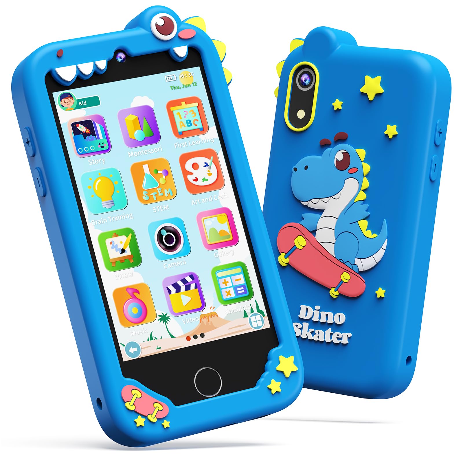 UCIDCI Kids Smart Phone Toys for Girls Ages 3-9 with Dual Camera - 4'' Phone Toy