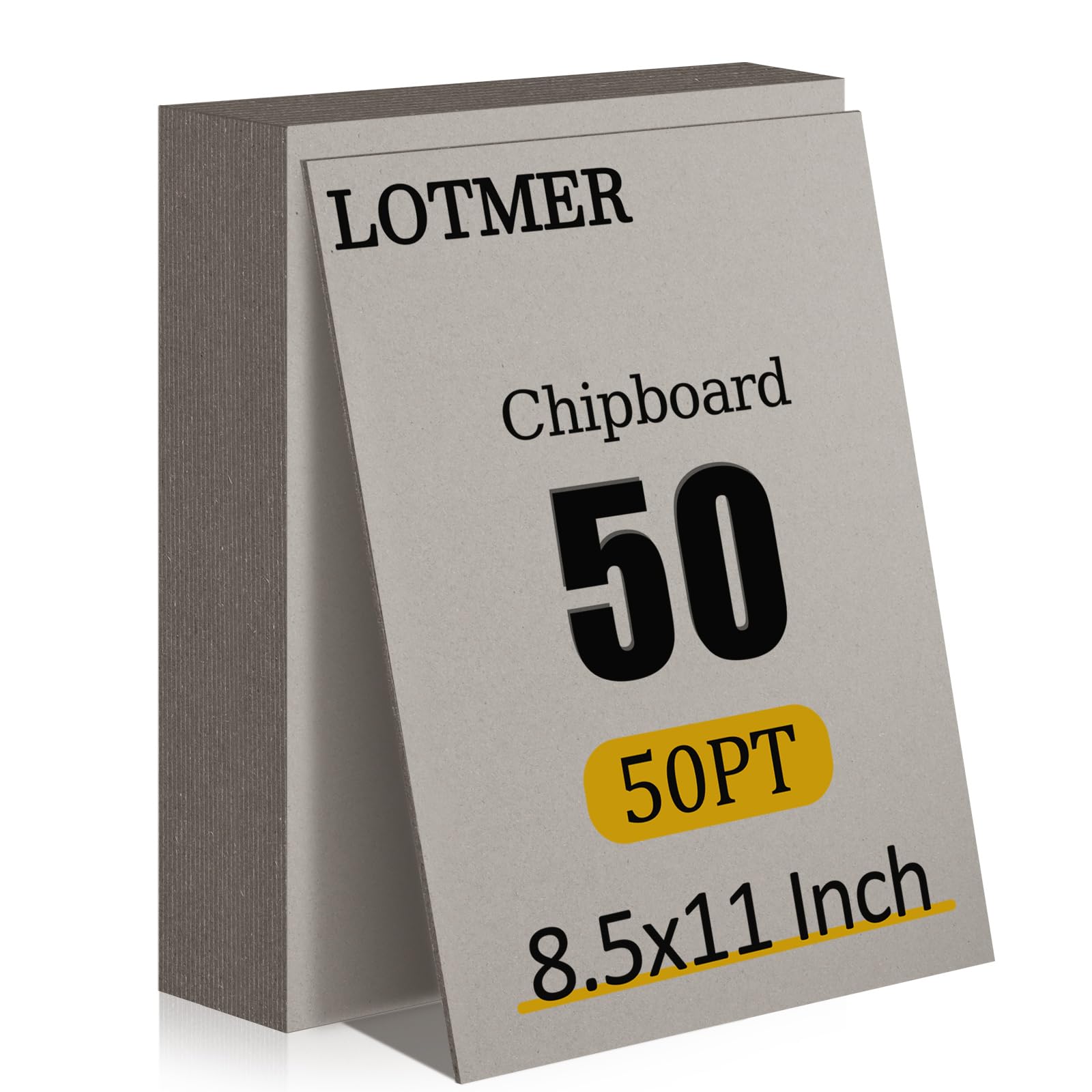 LOTMER 50 Pack 8.5 x 11 Inch 50PT Chipboard Sheets | Heavy Duty Chipboard Sheets