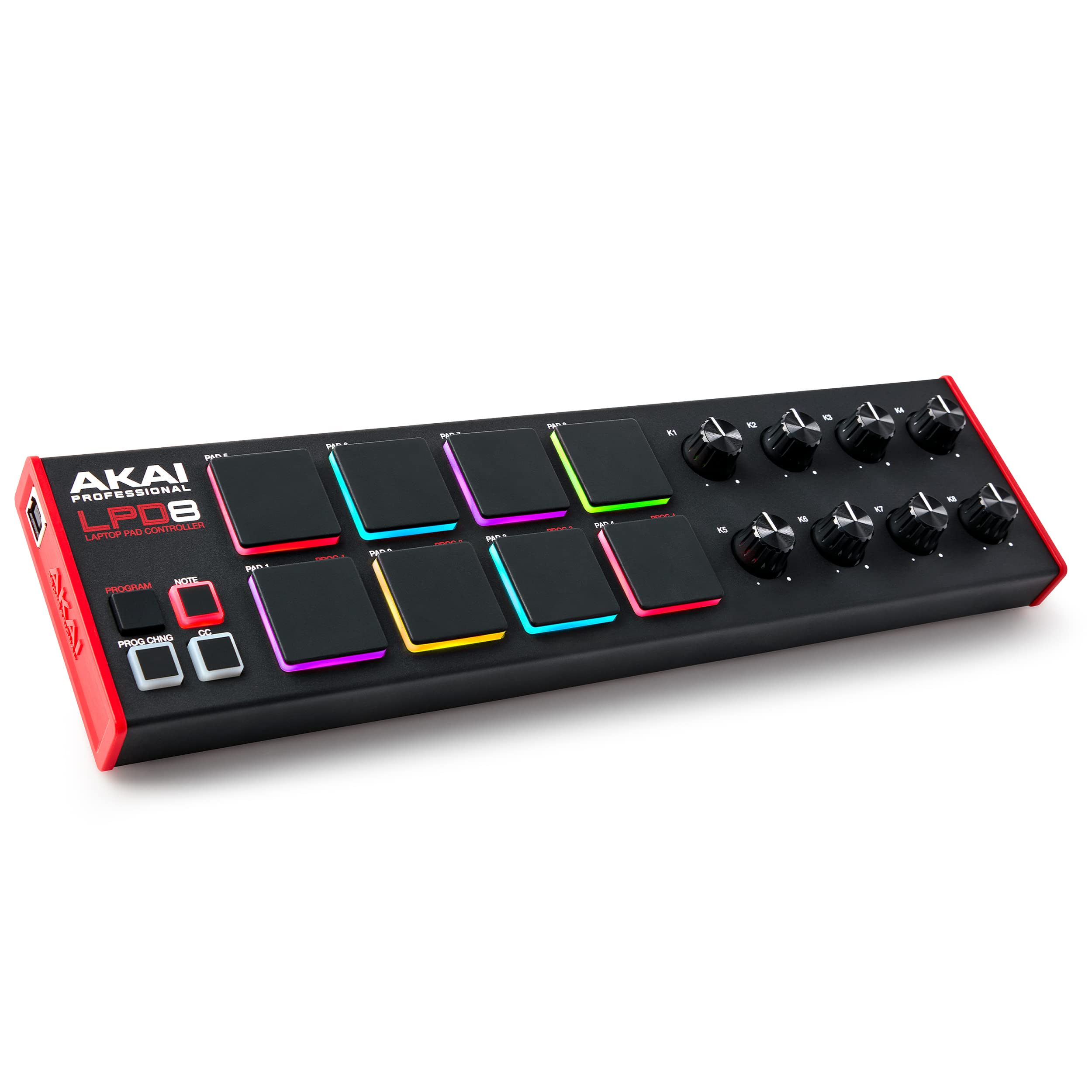 Akai Professional LPD8 USB MIDI Pad Controller | 8 RGB MPC Drum Pads, 8 Assignab
