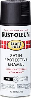 Rust-Oleum 7777830 Stops Rust Spray Paint, 12 oz, Satin Black