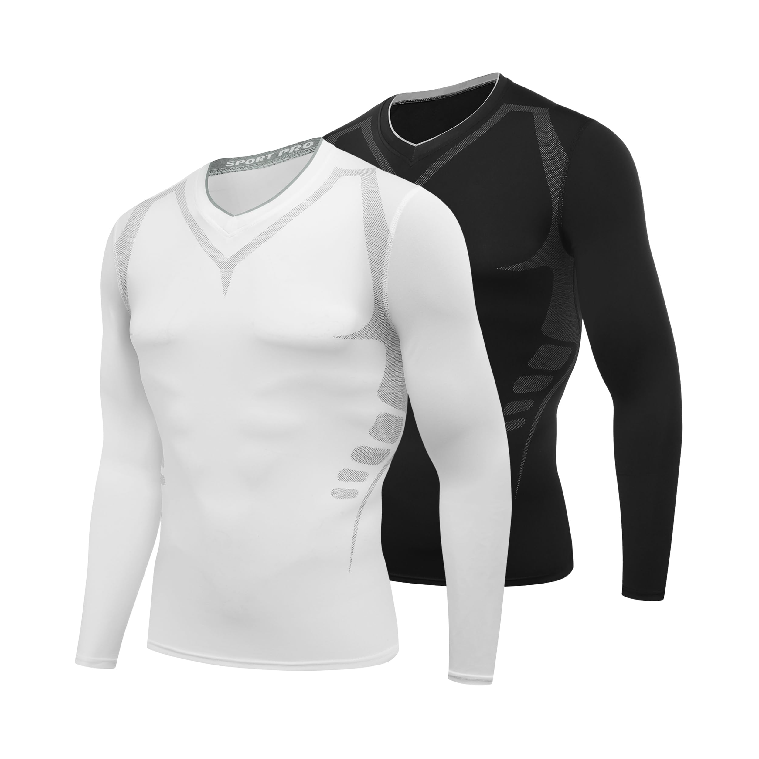 AMZSPORT Men's Compression Jersey Thermal Running Long Sleeve T-Shirt