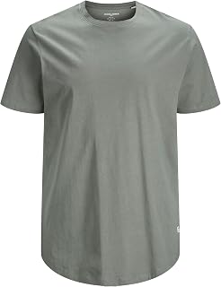 Jack & Jones JJENOA T-Shirt Mode Virilha Curta Plus Size Homens, Round Gola, Short Sleeve, Long,