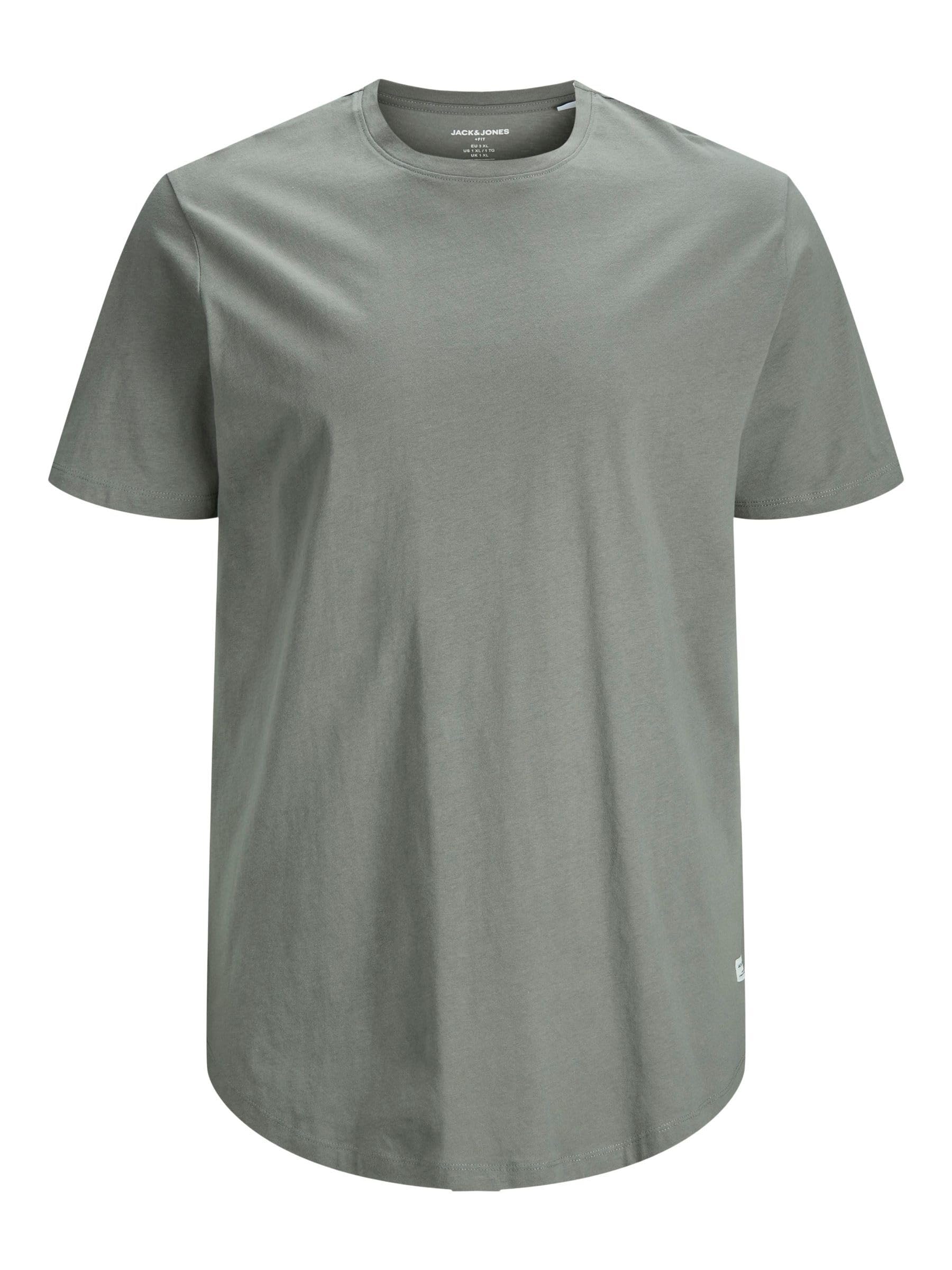 Jack & Jones JJENOA T-Shirt Mode Virilha Curta Plus Size Homens, Round Gola, Sho