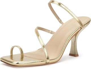 Carcuume Women's Square Toe Heeled Sandals