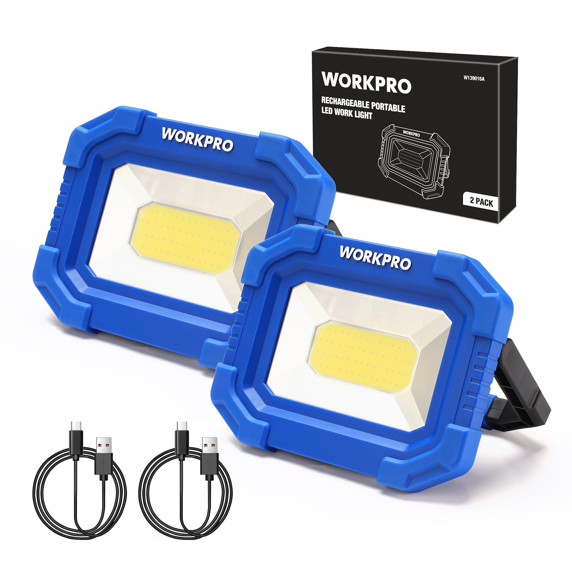 WORKPRO LED Work Light, 5200mAh Rechargeable Magnetic Work Lights, 2500LM | Port