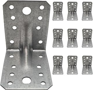 Corner Braces Brackets Heavy Duty Wooden Angle Metal Steel Sheet Galvanised, 70x70x55mm, 1.5mm Thick, Pack of 10, Rust Resistant, 265kg Load Capacity, Easy Install for DIY Projects