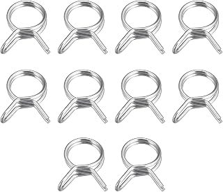 Double Wire Spring Hose Clamp, 10 Pcs 304 Stainless Steel 8mm ID Hose Clamp, for 8.8mm to 9.5mm OD Hose, Pipe Spring Clips