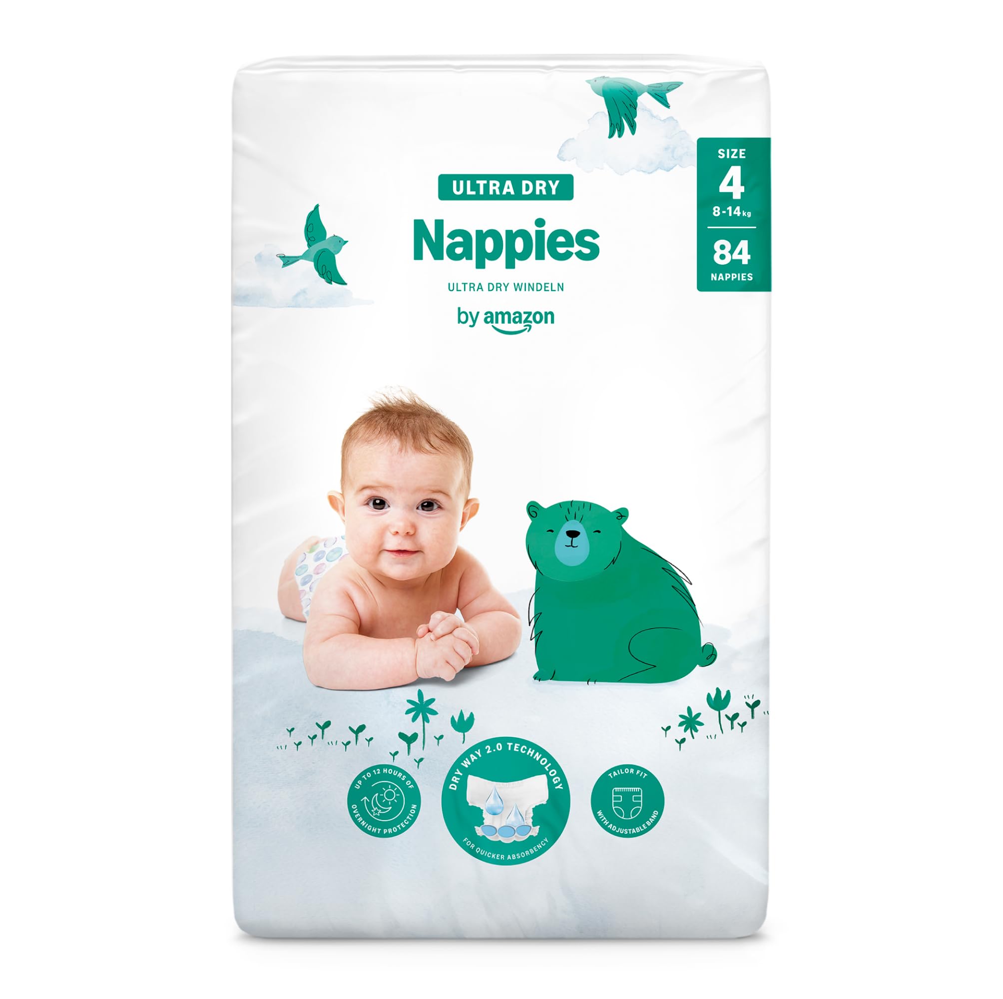 By Amazon Ultra Dry Windeln – Größe 4 (8kg–14kg) – 84 Stück (1 Packung mit 84 St