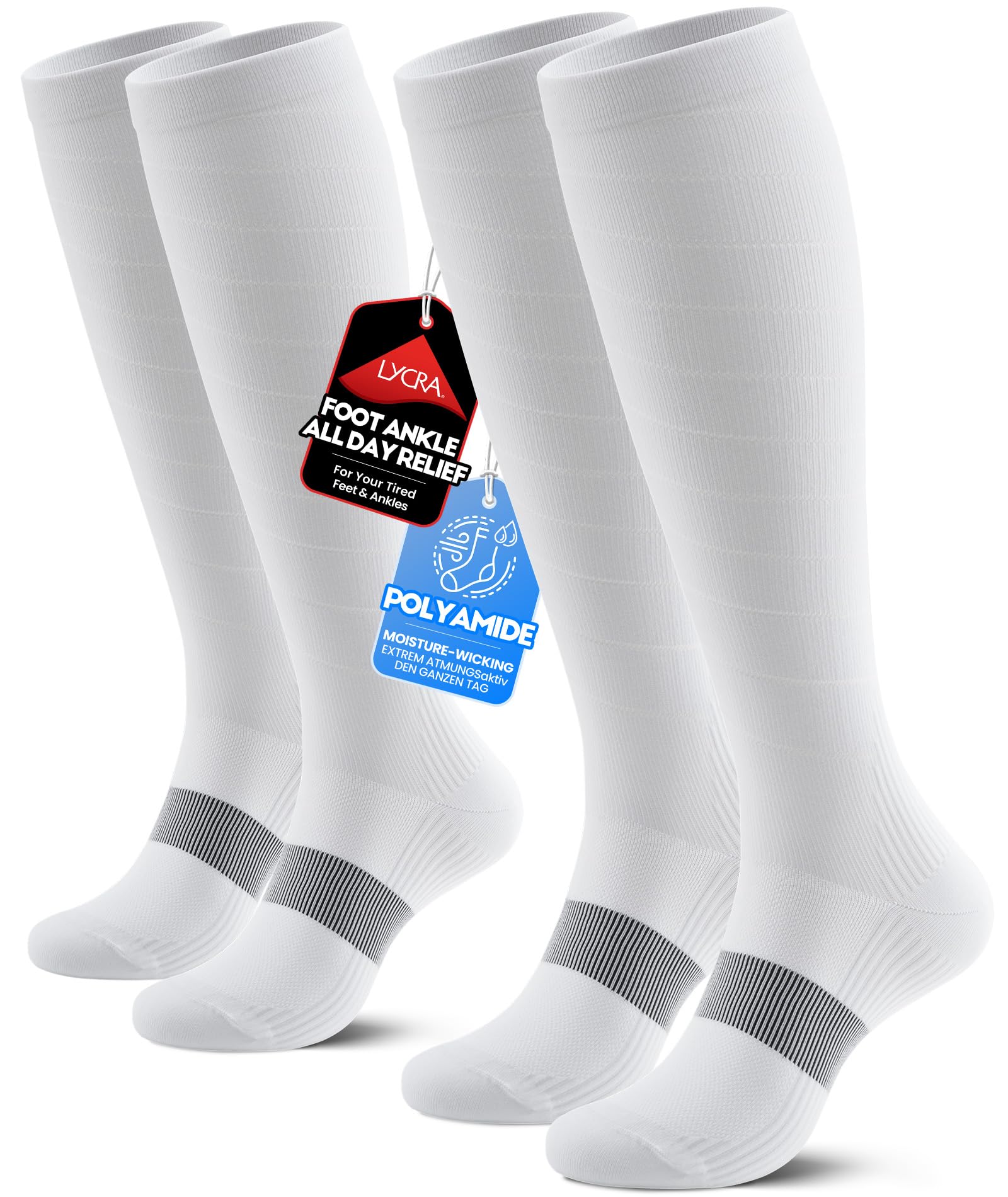PULIOU Compression Stockings for Men and Women, 15-20 mmHg Spiral Support Stocki