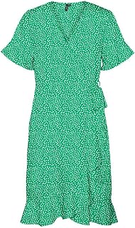 VERO MODA Vmhenna Vestido Cruzado con Volantes 2/4 Wvn Noos Vestido Mujer