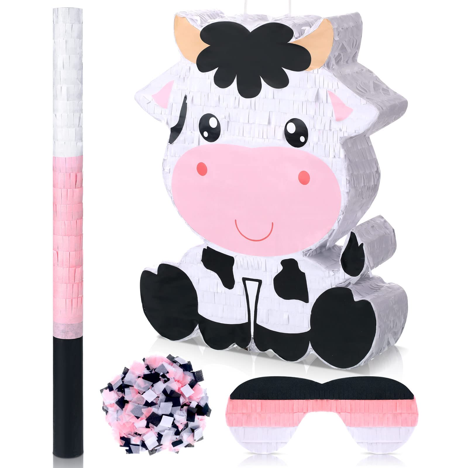 Seematn Cow Piñata Bundle with a Blindfold Cow Piñata for Birthday Party | Confe