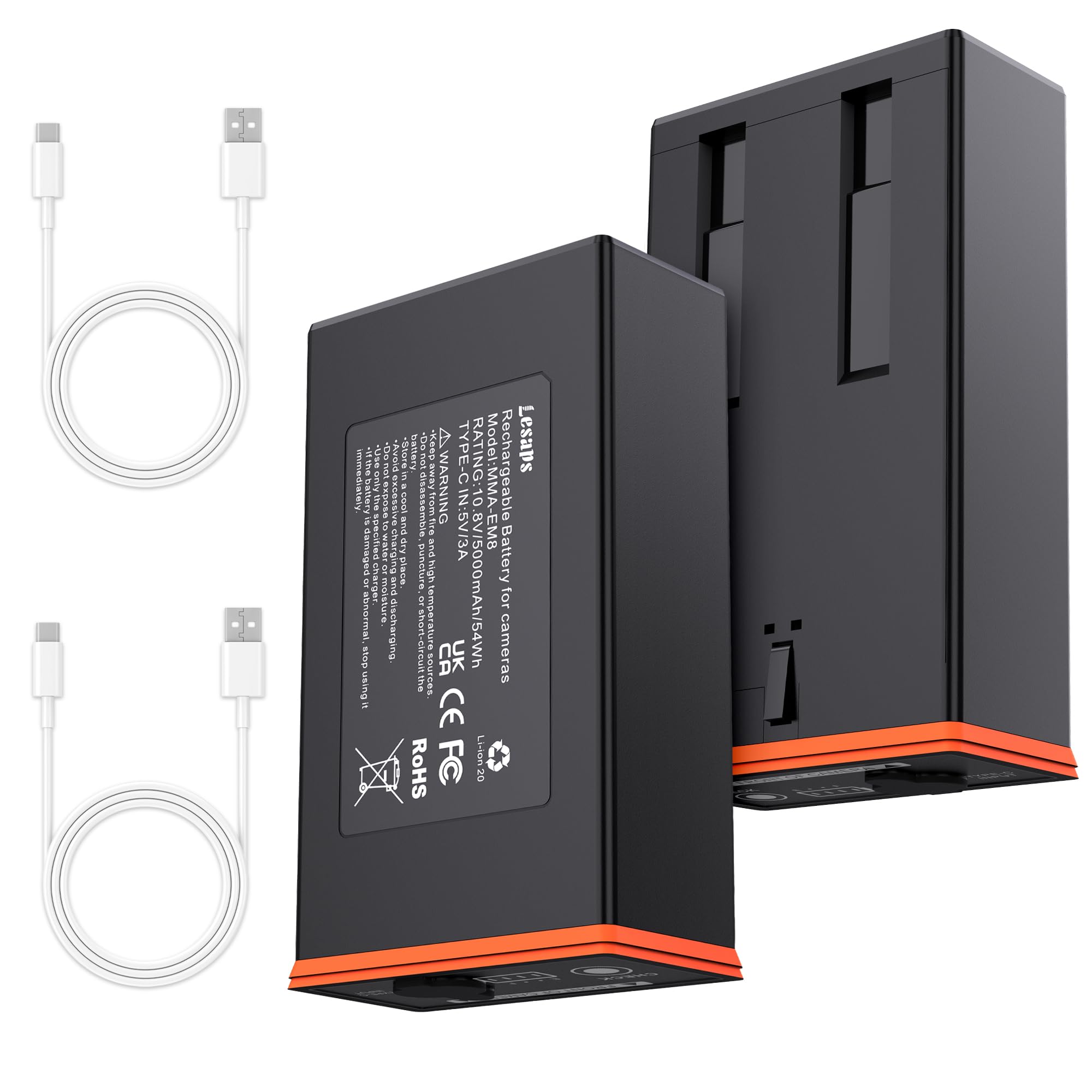 Lesaps 2-Pack 5000mAh Replacement Battery Pack for Moultrie Edge | Compatible wi