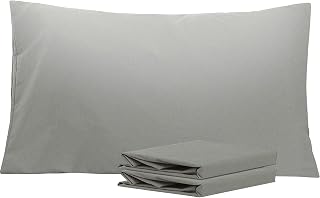 NTBAY Plain Microfibre Pillowcases with Soft Envelope Closure, Anti-Wrinkle and Stain Resistant, 50 x 90 cm, Smokey Grey