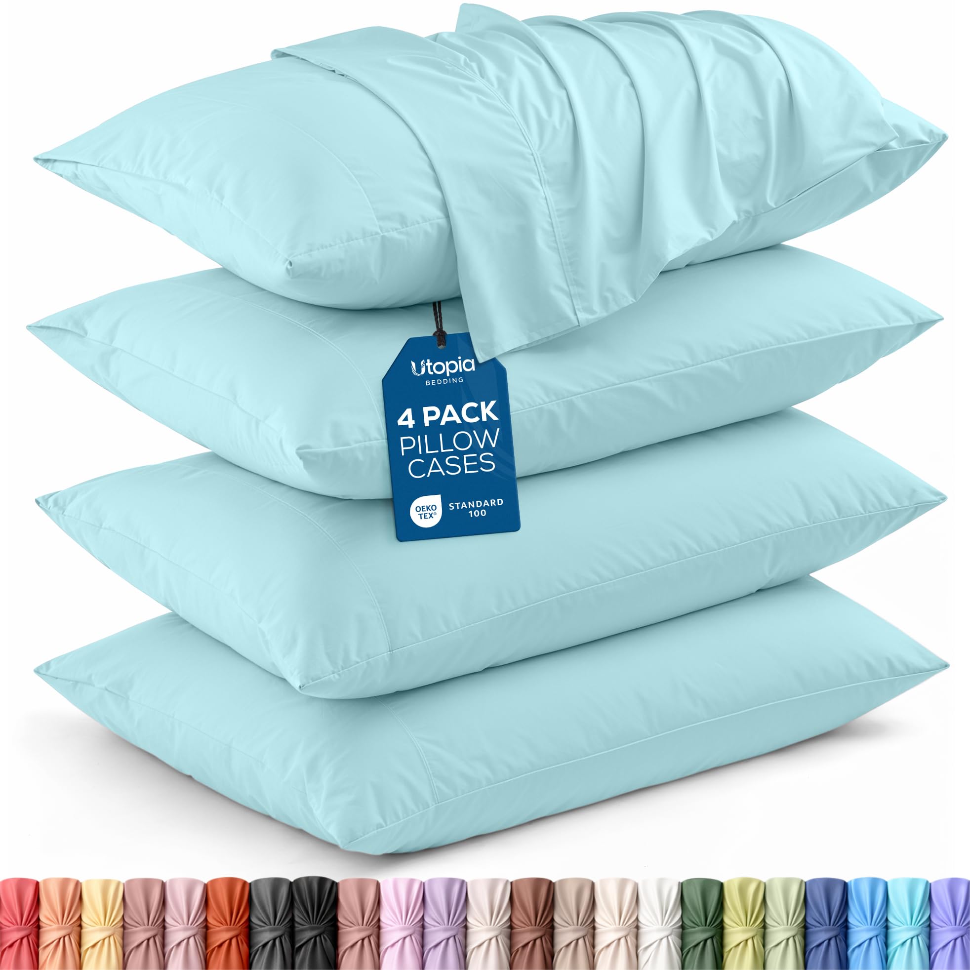 Utopia Bedding Queen Pillow Cases - 4 Pack - Envelope Closure - Soft Brushed Mic