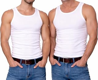 2 | 4 | 6 | 10 Pieces Smooth Men's Vests Fine Rib White 100% Cotton Boil-proof and Suitable for Tumble Dryer