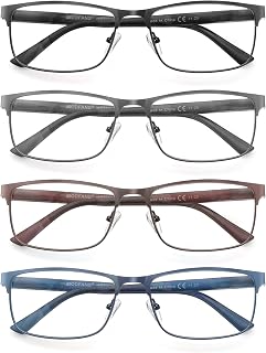 MODFANS 3 Reading Glasses for Men and Women Eyeglasses Anti Blue Light Metal