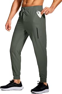 Men's Stretch Sports Pants with Zipper Pockets for Running, Workout, Gym, Track, Golf, Men's