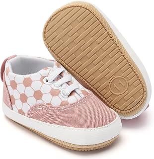 BACSAC Unisex Baby Boys Girls Canvas Sneakers, Infant Newborn First Walkers Shoes with Soft Anti-Slip Sole, Lightweight & Breathable
