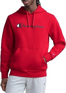 Champion Men's Pullover Graphic Fleece Hoodie, Standard Fit, Midweight Fleece, Classic Script Logo