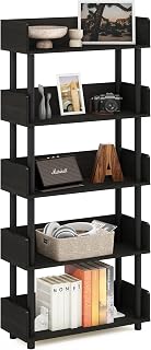 Furinno Multi-Purpose Display Rack Espresso 5-Tier Turn N Tube Tool-Free Freestanding