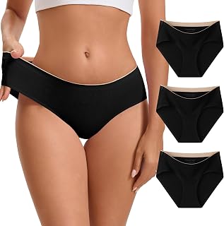 INNERSY Women's Cotton Seamless Underwear Cheeky No Show Invisible Hipster Panties 3-Pack