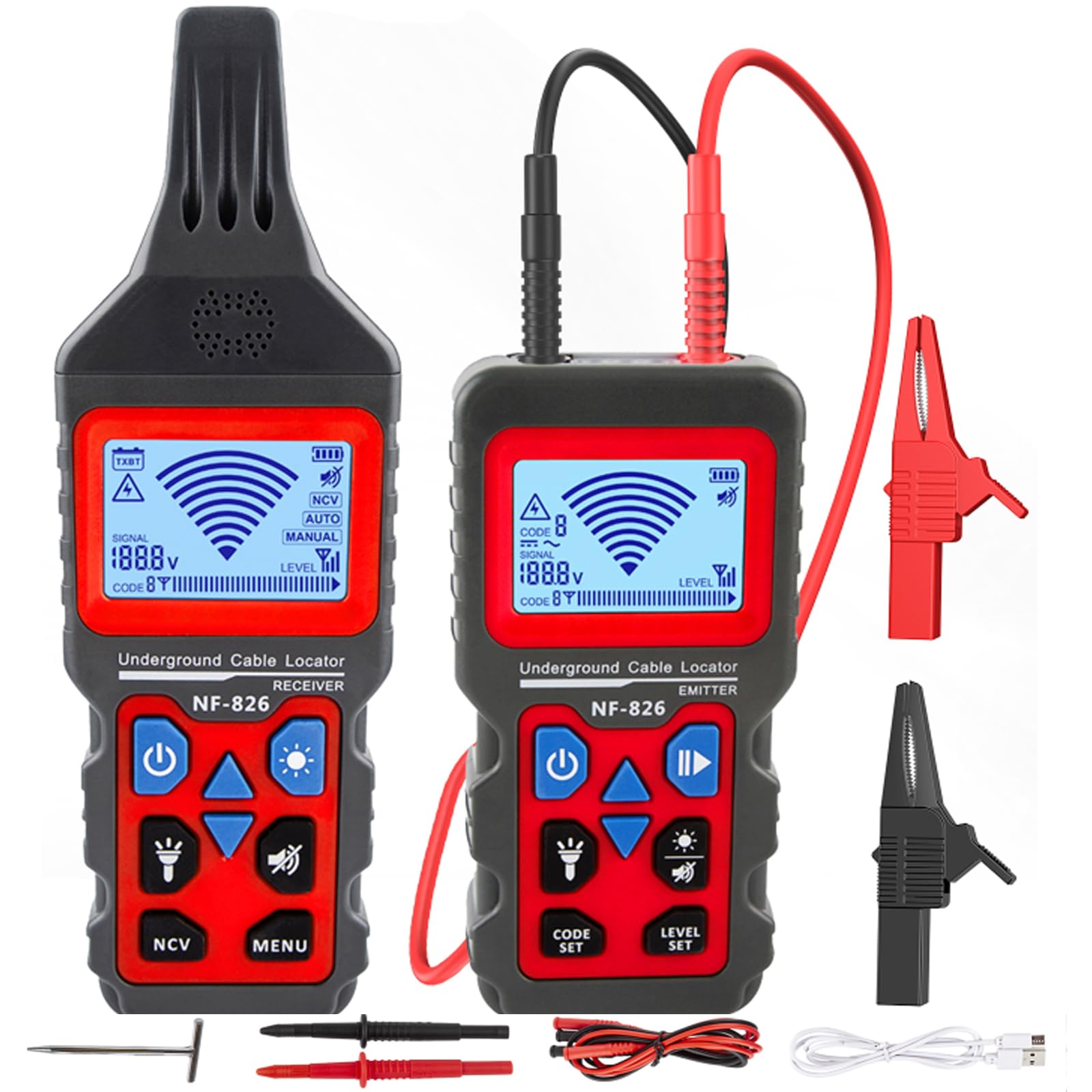 NOYAFA NF-826 Underground Cable Tester Locator Wire Tracker Detector, Wall and U