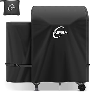 Kipiea Heavy Duty BBQ Cover for Traeger Tailgater 20, 500D Oxford Fabric Waterproof Wood Pellet Smoker Cover & Windproof Buckles, Outdoor Barbecue Covers Anti-UV, No Tear, No Fading