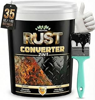 2 in 1 Rust Converter &amp; Metal Primer, 35 oz Black Rust Reformer Paint for Metal, Trailer, Truck Frame, Car Chassis, Ultra Rust Encapsulator &amp; Inhibitor, Heat Resistance Rust Neutralizer &amp; Conversion