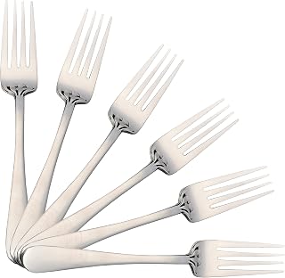 6 Table Forks, Steak Forks, Fruit Forks, Dessert Forks 17.5 x 2.2 cm High Polished Stainless Steel 18/0