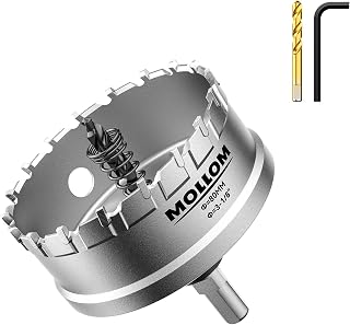 Mollom 3-1/8" (80mm) Heavy Duty Carbide Hole Saw with 2 Pilot Bits