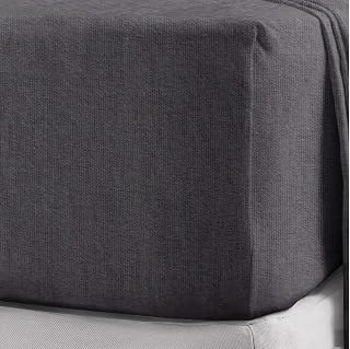 Rayyan Linen 100% Soft Cotton Luxury Brushed Thermal Flannelette Fitted Sheet 25cm Deep Charcoal Grey 2 Pack Pillowcases