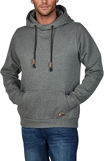 Riverso Julian Men's Hooded Pullover / Hoodie / Sweatshirt with Hood and Kangaroo Pocket, Cross-Over Collar, Regular, Cotton, Grey / Green / Red / Blue / Black, S / M / L / XL / 2XL / 3XL / 4XL / 5XL