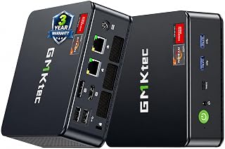 GMKtec M5 Ultra Gaming Mini PC Computer Ryzen 7 7730U 16GB RAM 256GB SSD | Office Personal Desktop (Beats 7430U/ 7525U), Dual NIC LAN 2.5GbE, Triple 4K Display, WiFi 6E, USB-C, BT 5.2, DP, HDMI 2.0