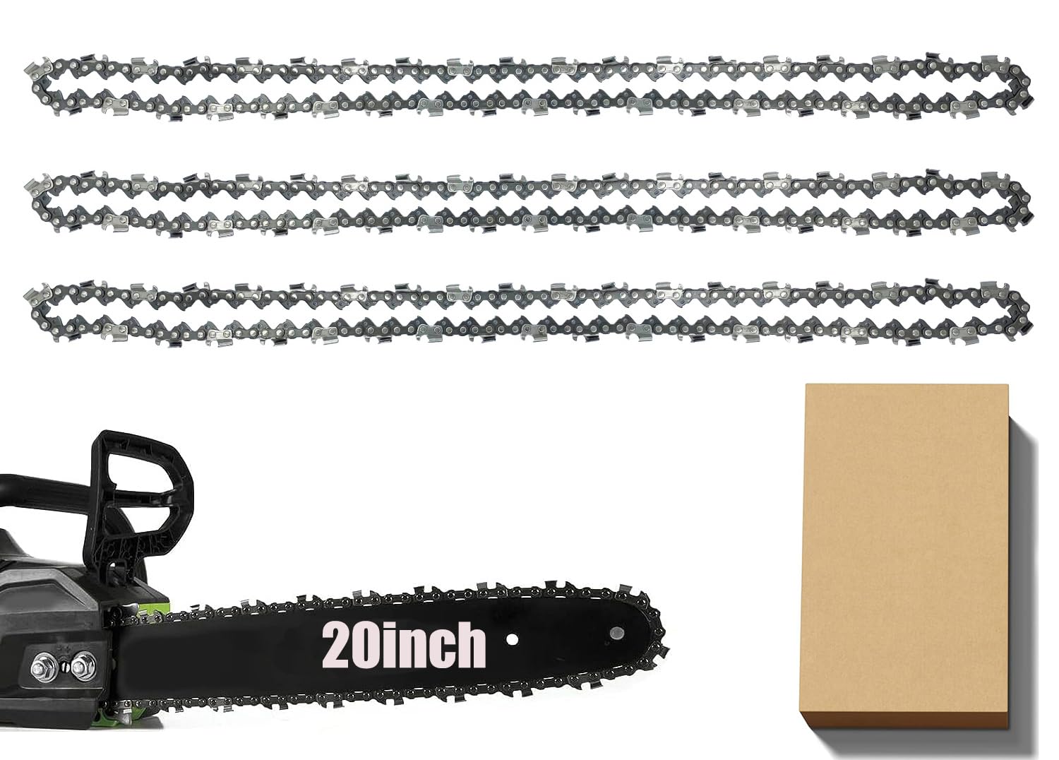 3 Pack Chainsaw Chain for 20" Bar, 76 Link .325" LP .058" Gauge for Hyundai | Re