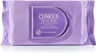 Clinique Take The Day Off Micellar Cleansing Makeup Remover Wipes For Face and Eyes | For All Skin Types | No Water Required | Perfect For Gym or Travel, 50 Count