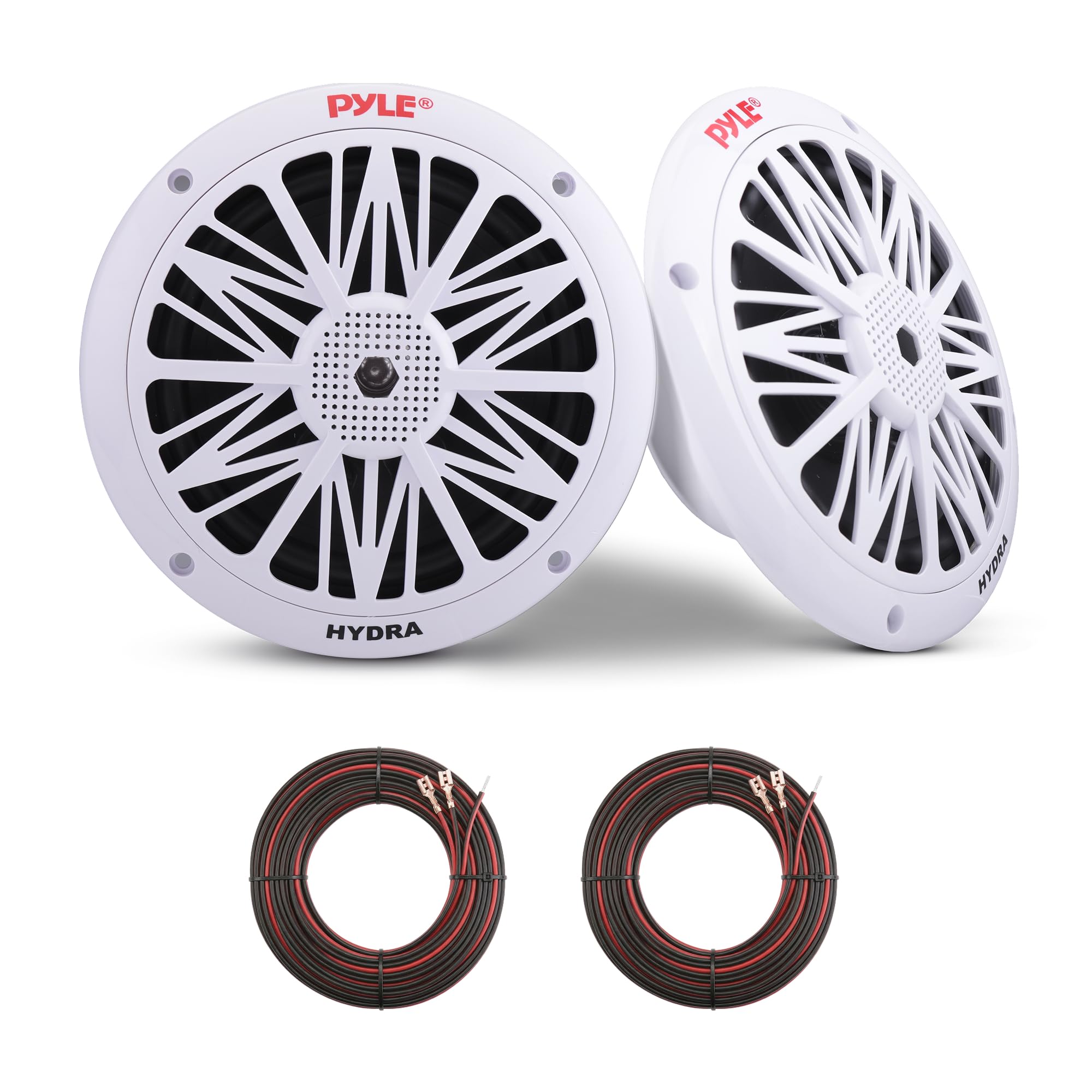 Pyle 6.5 Inch Dual Marine Speakers - 2 Way Waterproof and Weather Resistant Outd