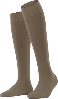 FALKE Women's Cotton Touch Knee-High Socks Breathable Extra-Soft On Skin Long Plain Elegant excellent Colours Flat Seam In The Toe Area For Dress Casual Business Looks 1 Pair