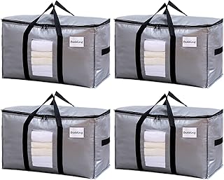 TAILI Moving Bags Silver Heavy Duty Extra Large 4 Pack, Clear Window
