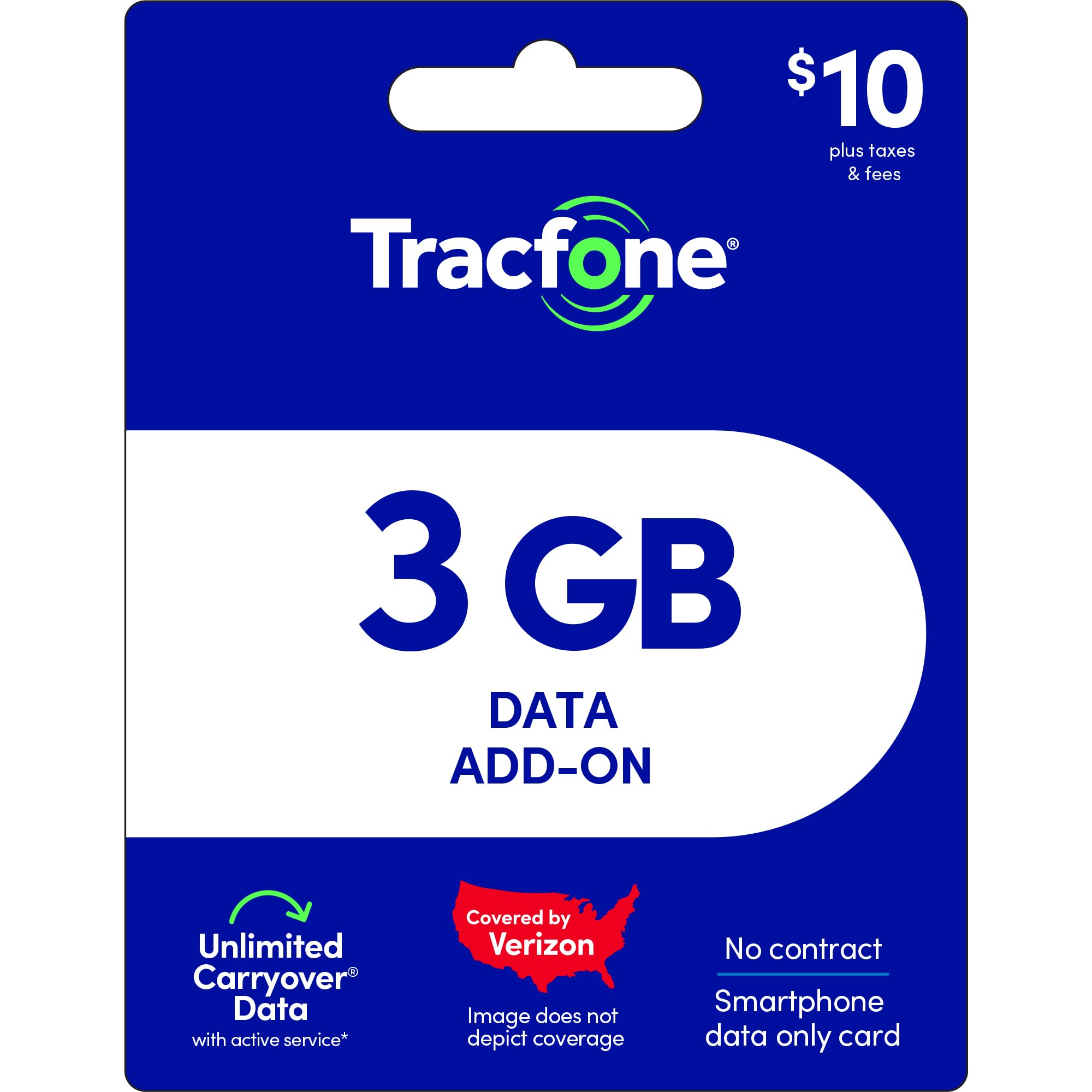 Tracfone $10 Data Card: 3GB High-Speed Data Add-On (Smartphone Plans Only) [Phys