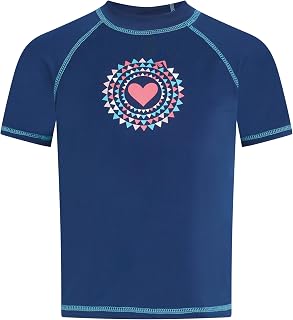 Kanu Surf Girl's Jade Rash Guard UPF 50+ Sun Protection Short Sleeve Swim Shirt Rash Guard Shirt (Pack of 1)