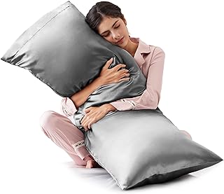 Love's cabin Cooling Satin Body Pillow Case, Dark Grey | 20" x 54", Silky Cooling Body Pillow Pillowcases for Hair and Skin, Envelope Closure, Gifts for Women