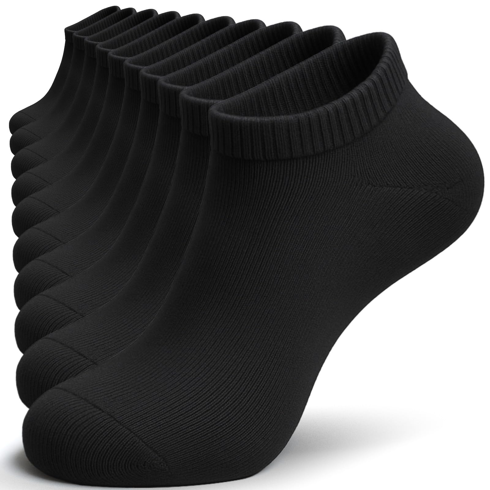 TIBISI Trainer Socks 10 Pairs, Cotton Ankle Socks Breathable Low Cut Running Soc