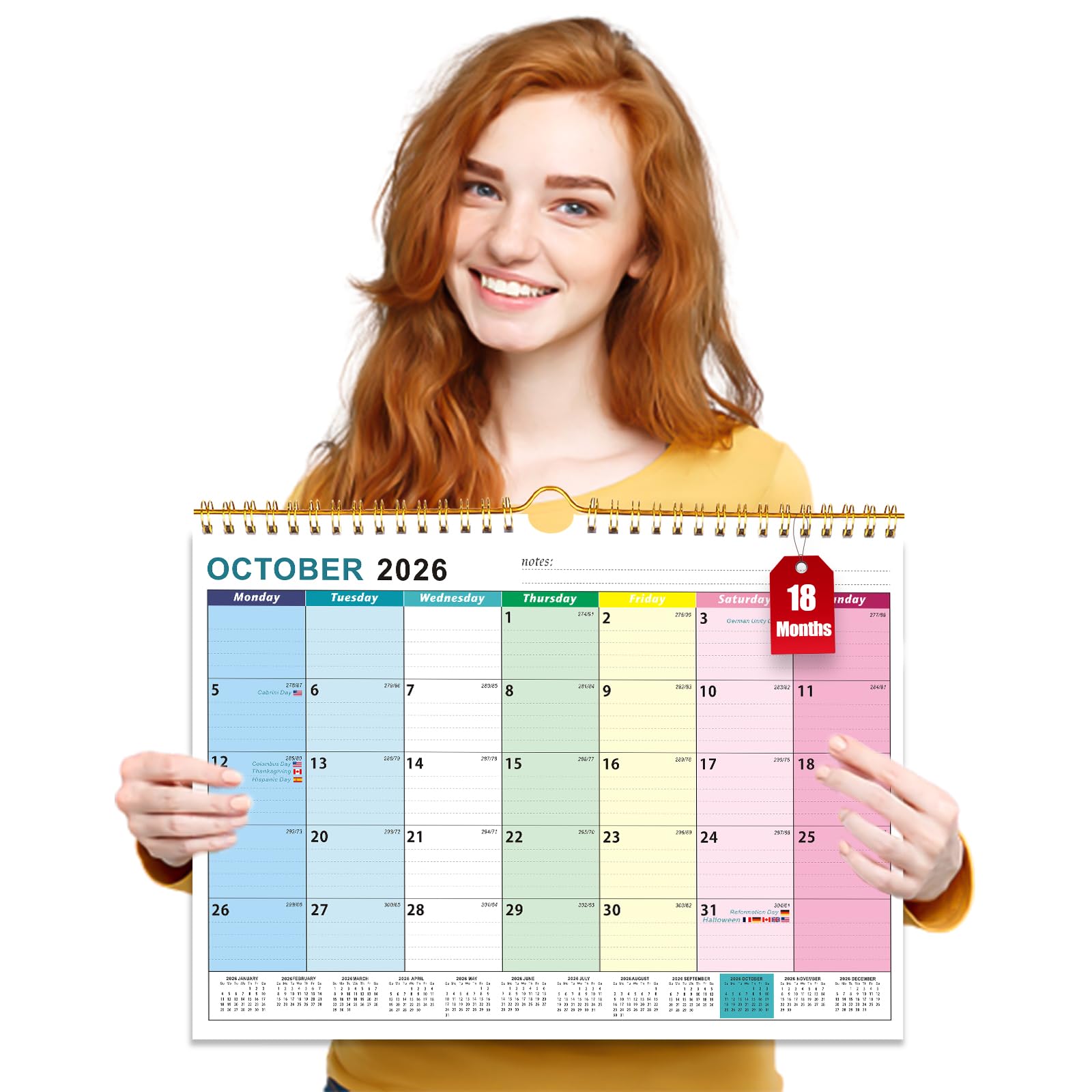 2026 Calendar UK, 18 Month Family Calendar from Oct. 2026-Mar.2028 | Family Wall