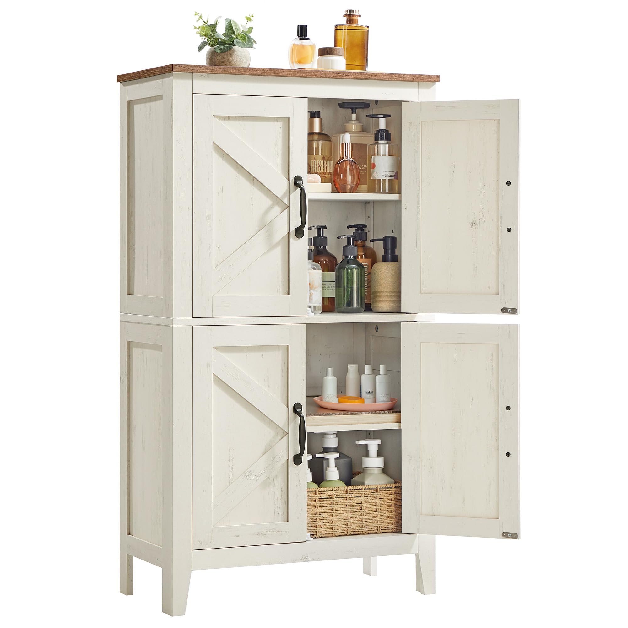 VASAGLE LIRY Collection - Farmhouse Storage Cabinet, Bathroom Floor Cabinet with