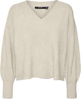 VERO MODA Vmjupiter Women's V-Neck Knitted Sweater