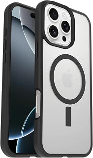 OtterBox React MagSafe Cover for iPhone 16 Pro Max, Transparent/Black