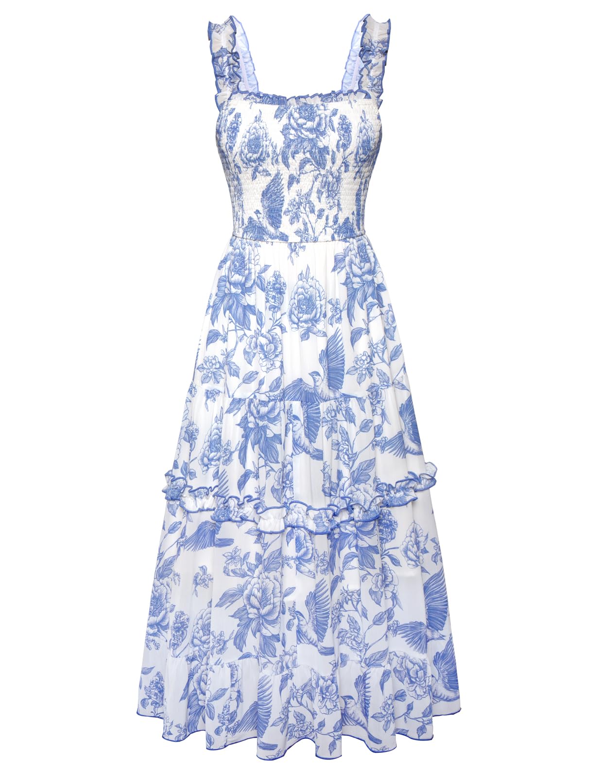 Scarlet Darkness Cottagecore Dresses for Women Ruched Floral Dress 2025 Flowy Su